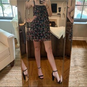 floral sleeveless mini dress
